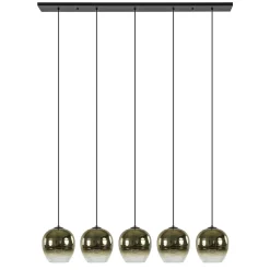 5-Lichts eettafelhanglamp gold gradient glas>Straluma Online