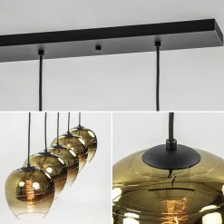 5-Lichts eettafelhanglamp gold gradient glas><noscript><img width=