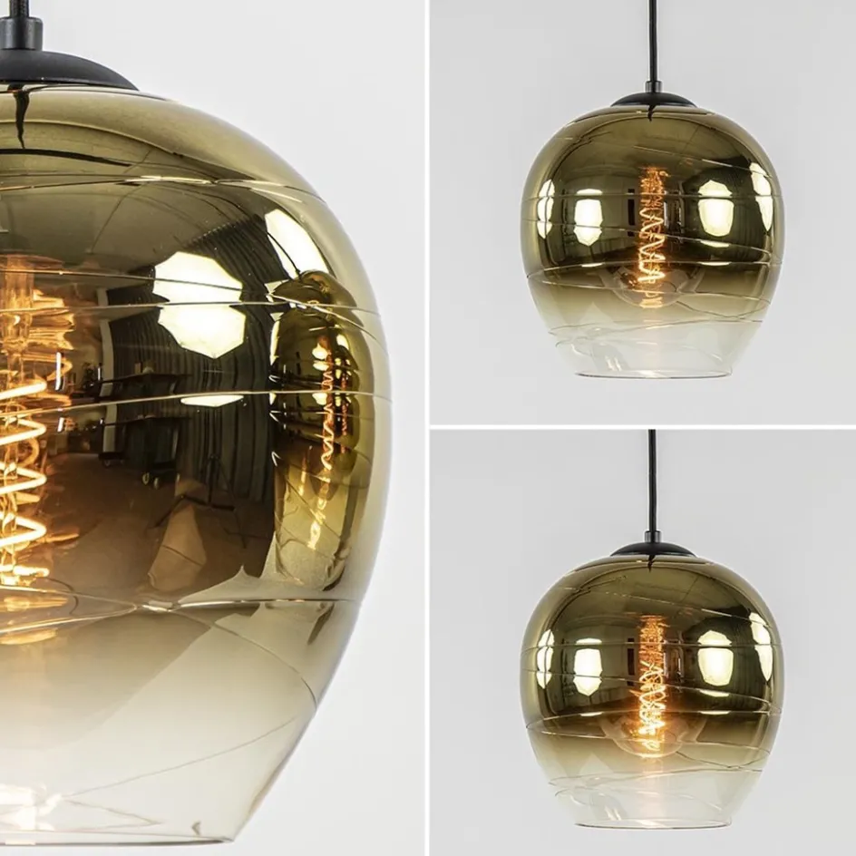 5-Lichts eettafelhanglamp gold gradient glas>Straluma Online