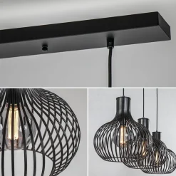 3-Lichts eettafelhanglamp onion mat zwart><noscript><img width=