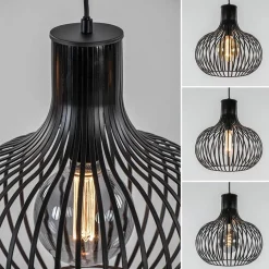 3-Lichts eettafelhanglamp onion mat zwart><noscript><img width=