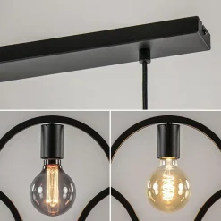 5-Lichts eettafelhanglamp ringen mat zwart><noscript><img width=