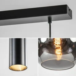 5-Lichts hanglamp cilinders en smoke glas><noscript><img width=