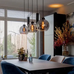 5-Lichts hanglamp cilinders en smoke glas><noscript><img width=