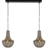 2-Lichts hanglamp Khedira mat zwart/brons>Straluma Sale