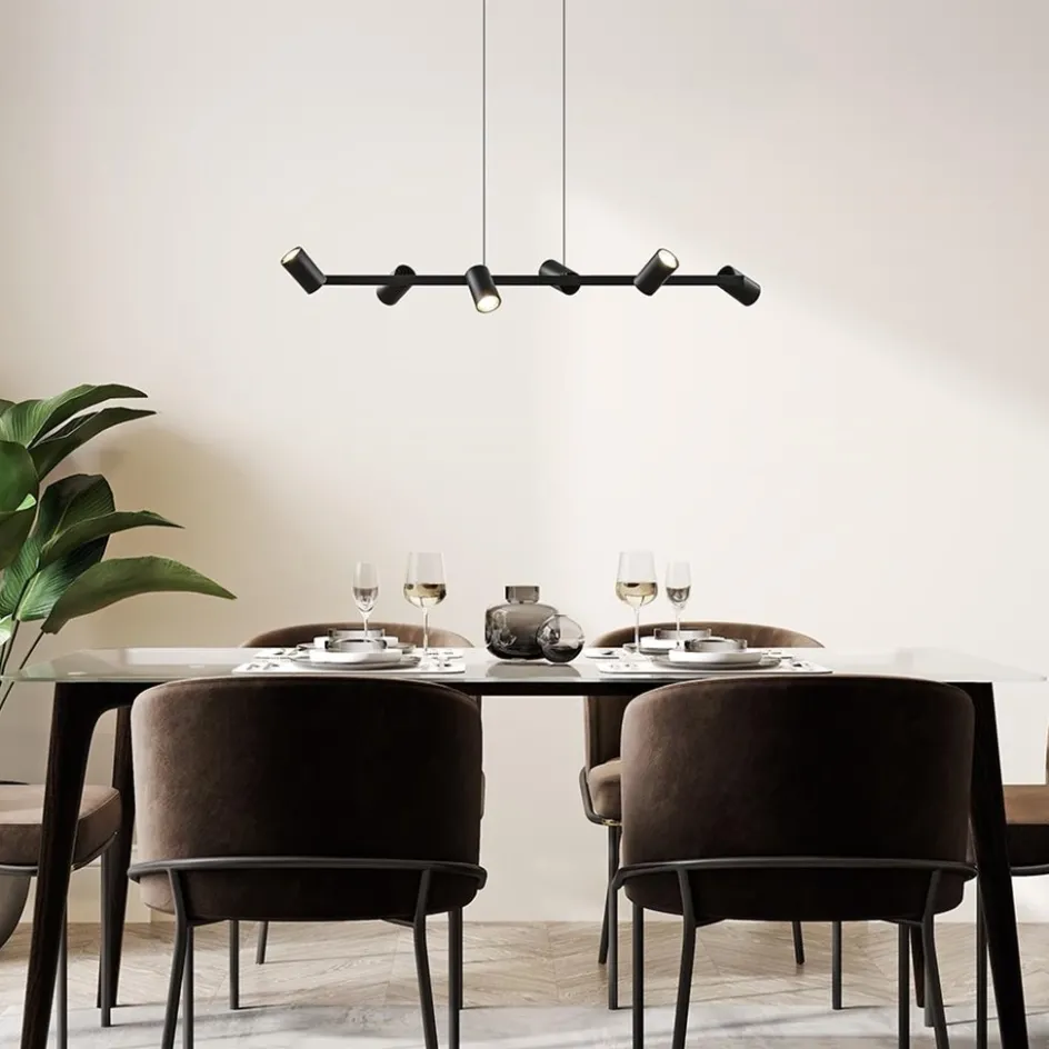 6-Lichts hanglamp spots verstelbaar zwart>Straluma Sale