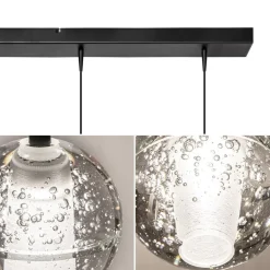 5-Lichts LED eettafelhanglamp helder glazen bollen><noscript><img width=