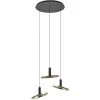 3-Lichts LED hanglamp ringen rond zwart/goud dimbaar>Straluma Hot