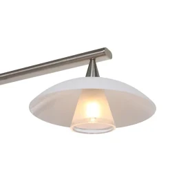 4-Lichts LED hanglamp staal met witte schotels dimbaar><noscript><img width=