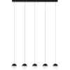 5-Lichts LED hanglamp zwart met diamant zand 3-standen dimbaar>Straluma Sale