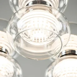 3-Lichts LED plafondlamp chroom met helder glas><noscript><img width=