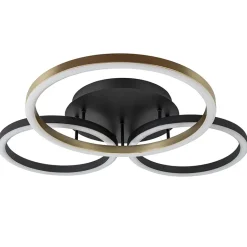 3-Lichts LED plafondlamp zwart/goud 3-standen dimbaar>Straluma Sale