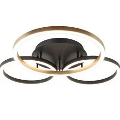 3-Lichts LED plafondlamp zwart/goud 3-standen dimbaar>Straluma Sale