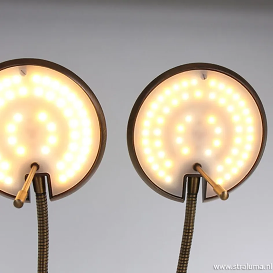 2-Lichts leeslamp brons LED dimbaar>Straluma Best