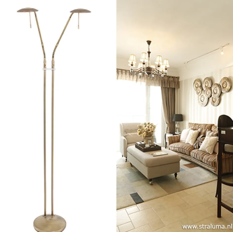 2-Lichts leeslamp brons LED dimbaar>Straluma Best