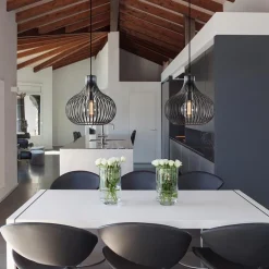 2-Lichts moderne hanglamp draad zwart><noscript><img width=