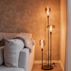 3-Lichts moderne vloerlamp mat zwart exclusief lichtbron><noscript><img width=