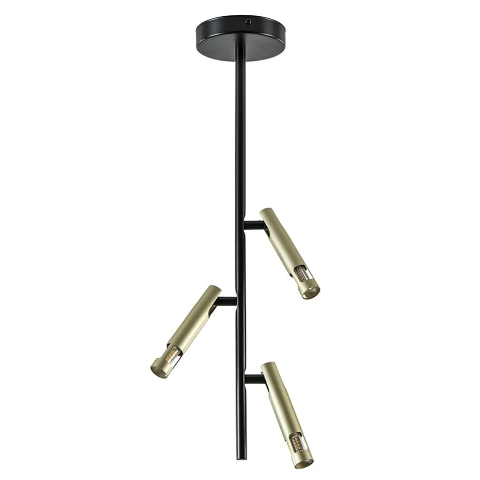 3-Lichts plafondlamp G9 zwart met goud>Straluma Sale