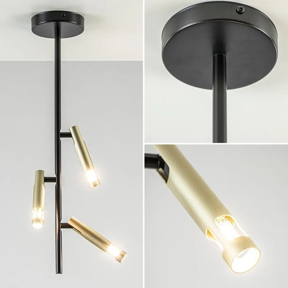 3-Lichts plafondlamp G9 zwart met goud>Straluma Sale
