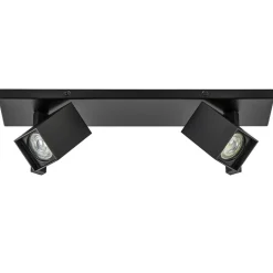 2-Lichts plafondlamp met vierkante spots mat zwart>Straluma Best