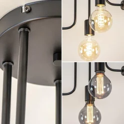 5-Lichts plafondlamp pendel mat zwart excl lichtbronnen><noscript><img width=