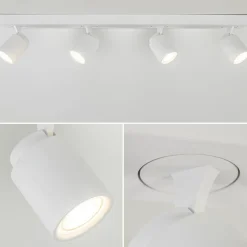 4-Lichts plafondspot balk wit metaal><noscript><img width=