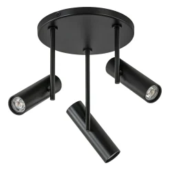 3-Lichts plafondspot rond zwart GU10 mini>Straluma Outlet