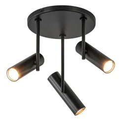 3-Lichts plafondspot rond zwart GU10 mini>Straluma Outlet