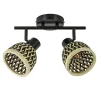 2-Lichts plafond/wandlamp zwart met bamboe kappen>Straluma Online
