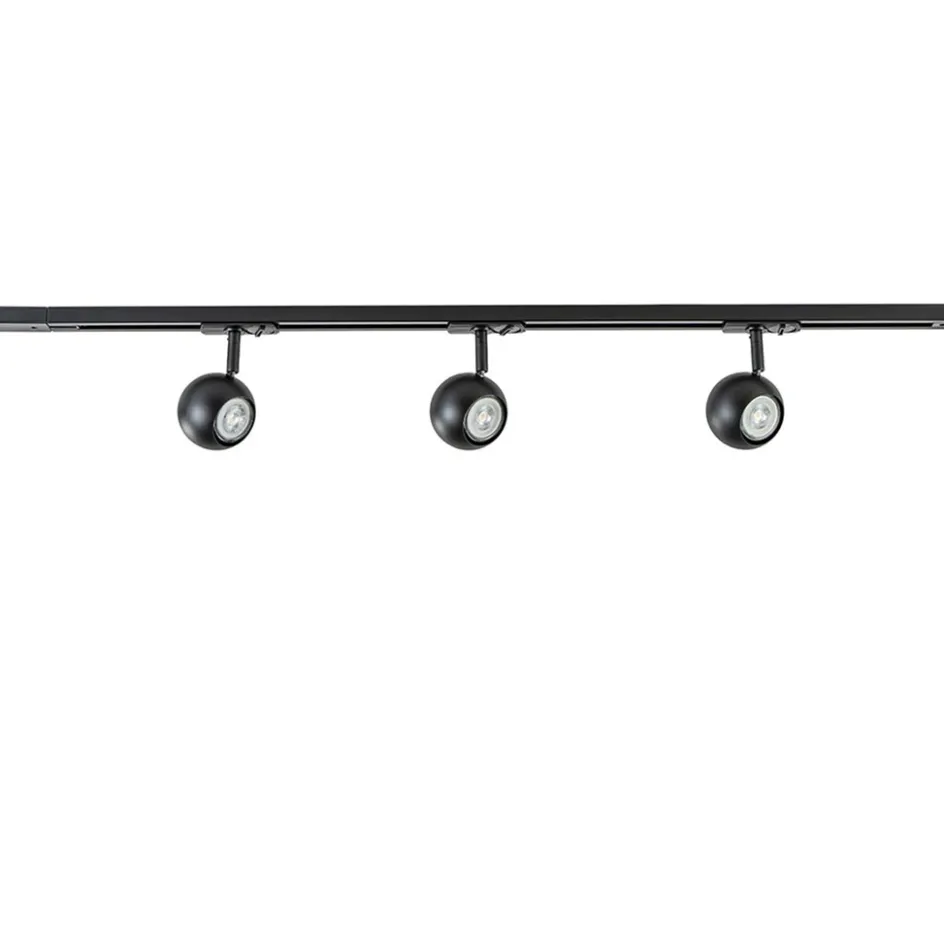 3-Lichts railsysteem 1-fase met verstelbare ronde spots>Straluma