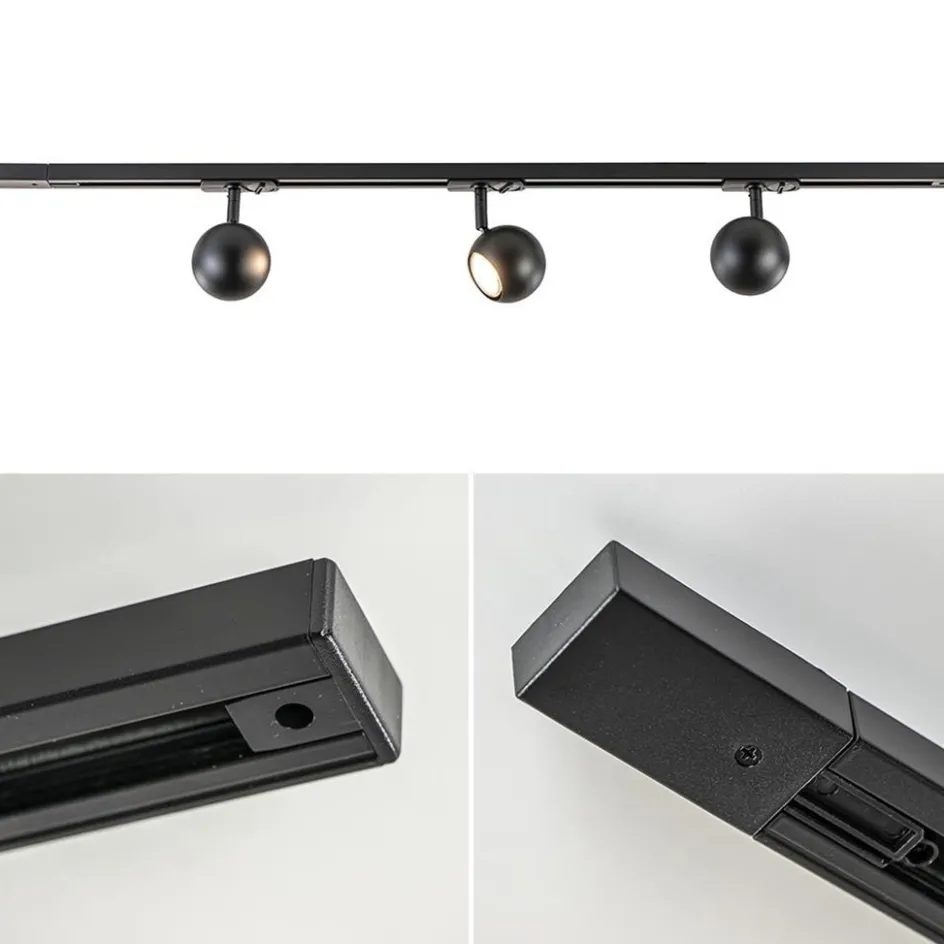 3-Lichts railsysteem 1-fase met verstelbare ronde spots>Straluma