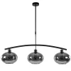 3-Lichts retro hanglamp zwart met smoke glas>Straluma