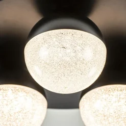 3-Lichts ronde LED plafondlamp zwart 3-standen dimbaar><noscript><img width=