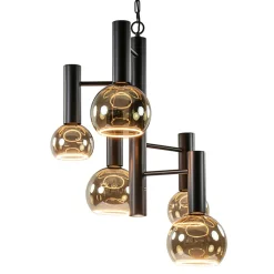 5-Lichts vide hanglamp textured black excl lichtbronnen>Straluma Online