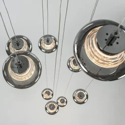 10-Lichts videlamp chroom/smoke glas inclusief dimbaar LED><noscript><img width=