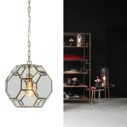 Light & Living hanglamp Lennox brons met helder glas><noscript><img width=
