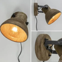 Light & Living wandlamp Ilanio hout met metaal><noscript><img width=
