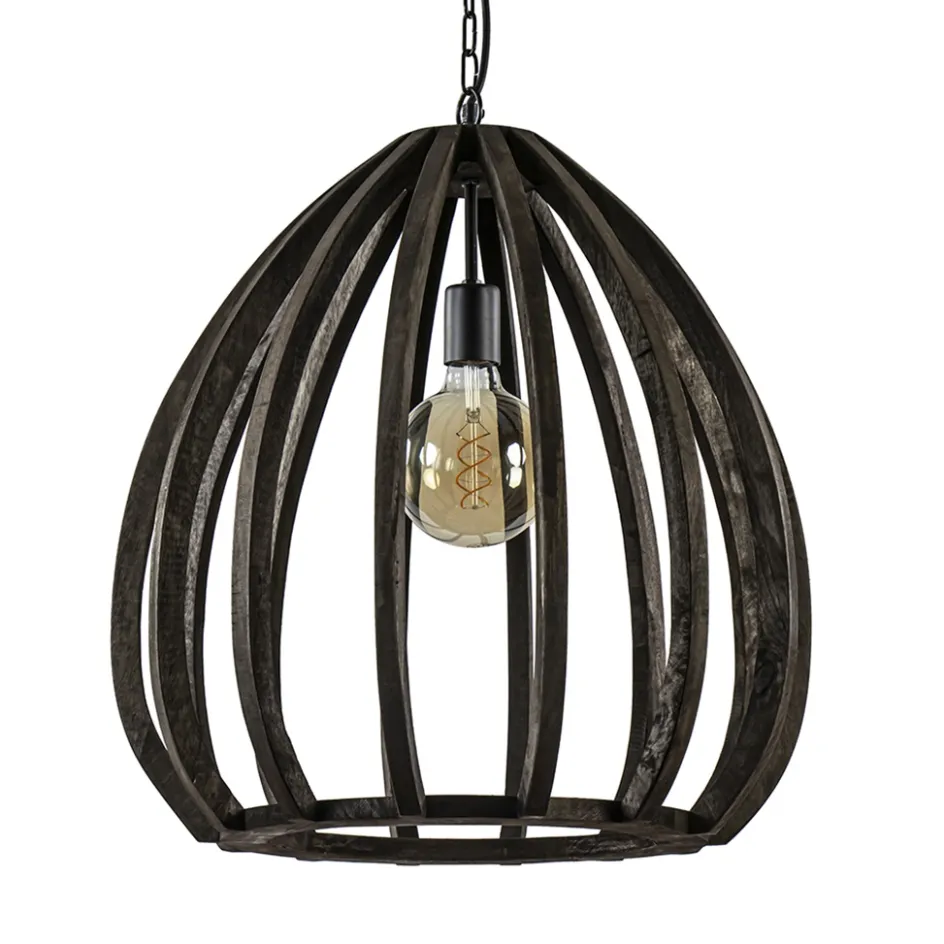 Light and Living hanglamp Barsia wood dark brown>Straluma