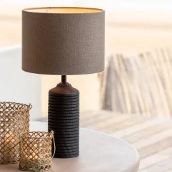 Light and Living lampvoet Paolo zwart hout excl. kap><noscript><img width=