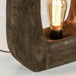 Light and Living tafellamp Kelafo hout chocolade bruin><noscript><img width=