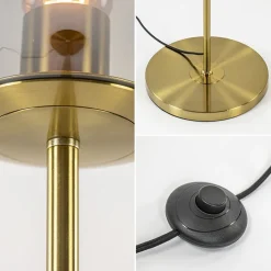 Light and Living vloerlamp Medina goud met smoke glas><noscript><img width=