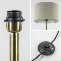 Light and Living vloerlamp Dennis brons excl. kap><noscript><img width=