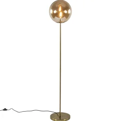 Light and Living vloerlamp Medina goud met amber glas>Straluma Clearance