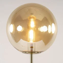 Light and Living vloerlamp Medina goud met amber glas><noscript><img width=