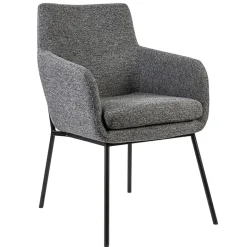 Luxe armstoel gemeleerde stof met zwarte poot>Straluma New