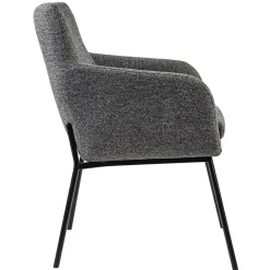 Luxe armstoel gemeleerde stof met zwarte poot><noscript><img width=