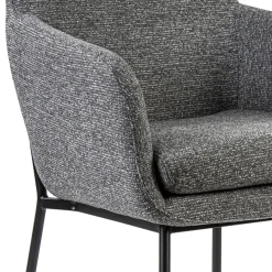 Luxe armstoel gemeleerde stof met zwarte poot><noscript><img width=