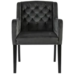 Luxe armstoel velvet mid grey met zwarte eiken poot>Straluma Outlet