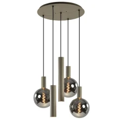 Luxe hanglamp 5-lichts rond quartz>Straluma Outlet