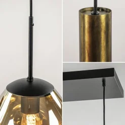 Luxe 6-lichts hanglamp met goud glas en cilinders><noscript><img width=